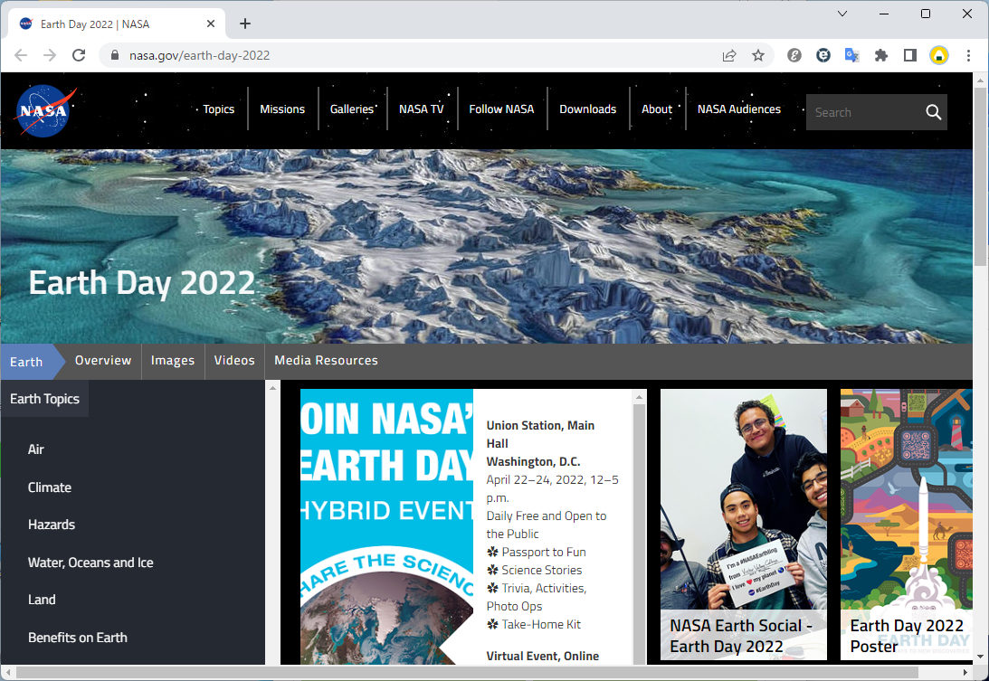 NASAの公式サイト