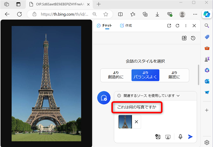 【Microsoft Edge】Copilotの使い方とできることまとめ｜無効化する方法も「これは何の写真ですか」と入力する 