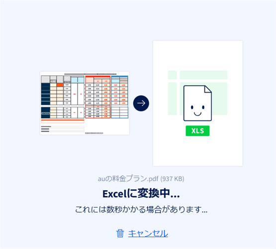 【PDF】Excelに無料で変換する方法｜オンラインで簡単に変換できるしばらくすると完了画面になります。 