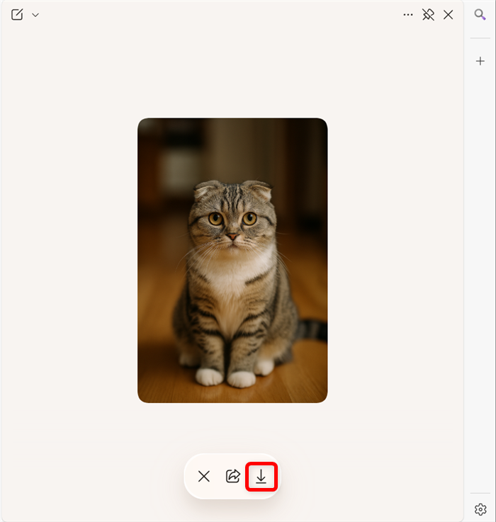 【Microsoft Edge】Copilotで画像生成する方法とコツ 「↓」（ダウンロード）をクリックします。 