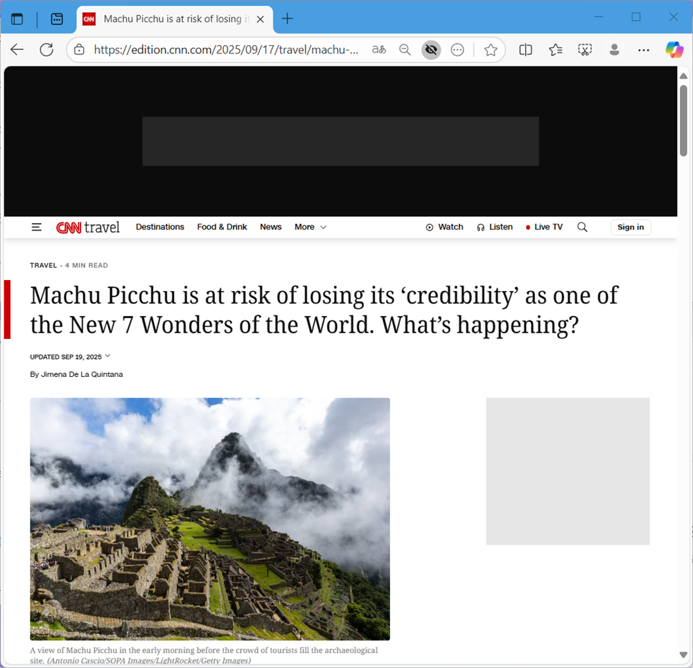 【Microsoft Edge】Copilotでページを要約する方法｜英語サイトやPDFもサクッと整理Copilotで要約したい英語のページを開きます。 