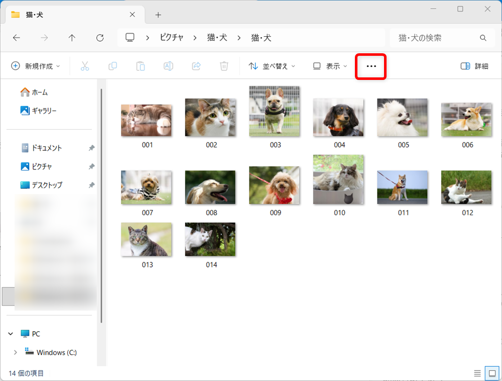 【Windows 11】エクスプローラーのアドレスバーはどこ？ショートカットで表示する方法も画面右上にある「…」をクリックします。 
