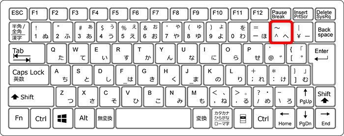 【Windows 11】PowerToysのPowerRenameでファイル名を一括で変更する方法「＾」は、キーボードの以下の部分にあります。 