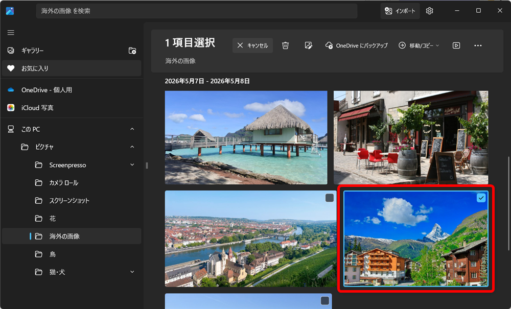 【Windows 11】フォトの生成消去とは？写真の中の不要なものをAIで消す方法今回はこちらの画像にしてみます。 